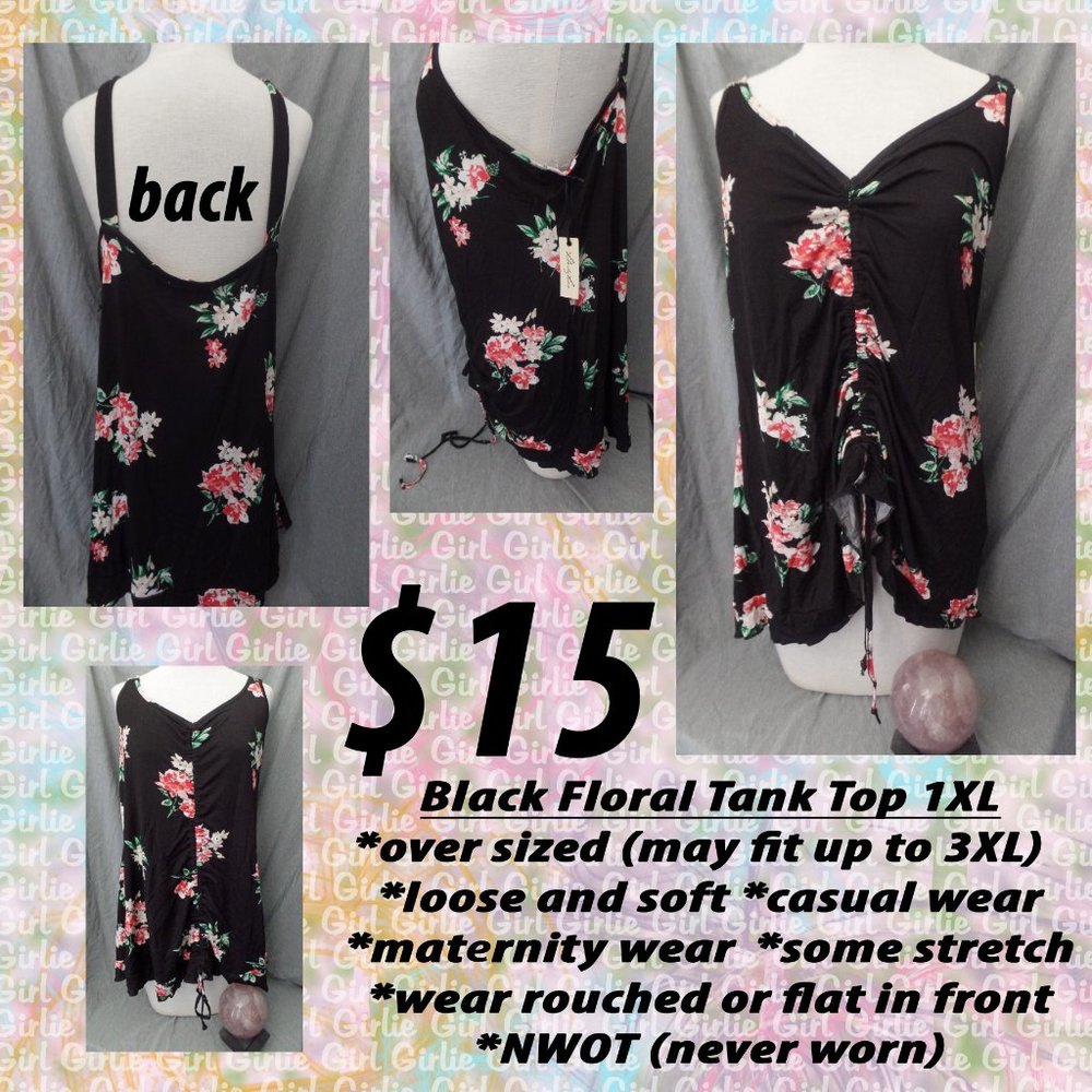 Black Floral Tanktop